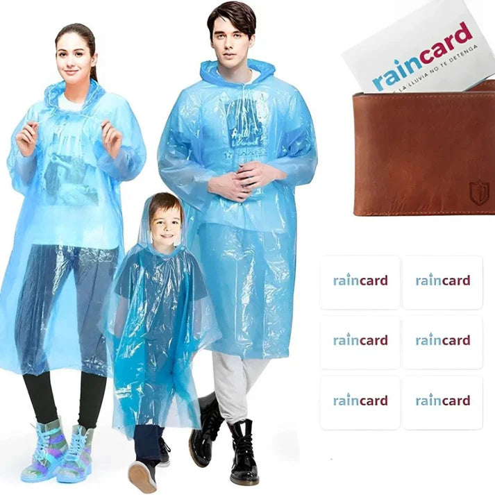 Unisex Disposable Rain Card for Emergency Use Waterproof Rain with Smallest Pocket Size (pack of 5)